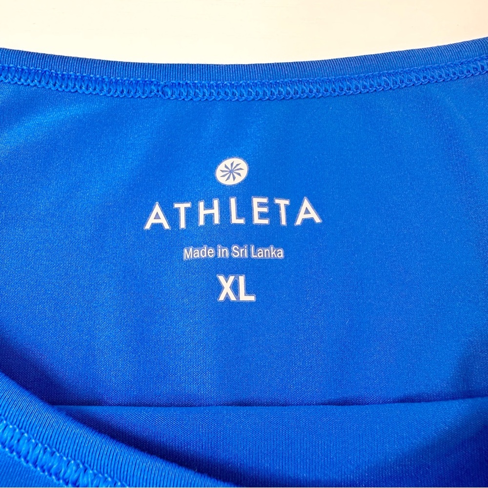 Athleta Luster High Neck Reflective Tank, Macaw Blue, XL - Picture 4 of 14